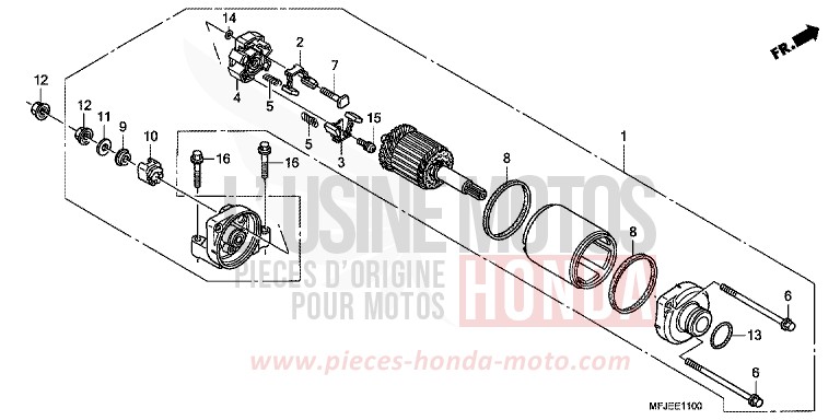 MOTEUR DE DEMARRAGE de CBR600RR ABS VICTORY RED (R334) de 2012